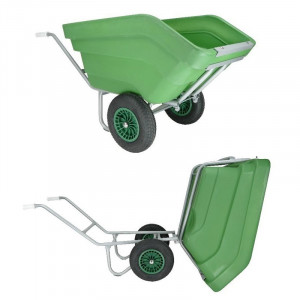 KIEP KRUIWAGEN FORT, 300L GROEN HDPE BAK, 2-WIEL KIEP KRUIWAGEN FORT, 300L GROEN HDPE BAK, 2-WIEL
