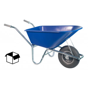 TUIN KRUIWAGEN VERZINKT FRAME 100 L BLAUW SOFTWIEL DOOS TUIN KRUIWAGEN VERZINKT FRAME 100 L BLAUW SOFTWIEL DOOS