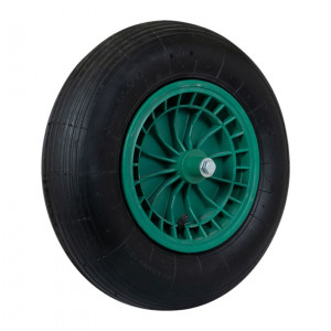 Kruiwagenwiel 400x8 groene kunstof velg Kruiwagenwiel 400x8 groene kunstof velg
