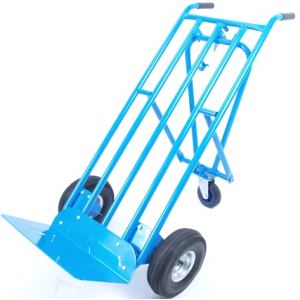 Steekwagen blauw + steunwiel Steekwagen blauw + steunwiel