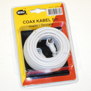 COAX VERLENGSNOER 2.5 METER LUXE BLISTER COAX VERLENGSNOER 2.5 METER LUXE BLISTER