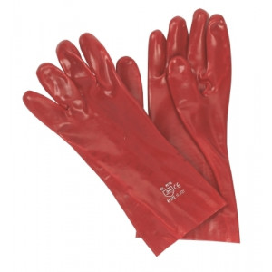 HANDSCHOEN PVC ROOD 35CM. HANDSCHOEN PVC ROOD 35CM.