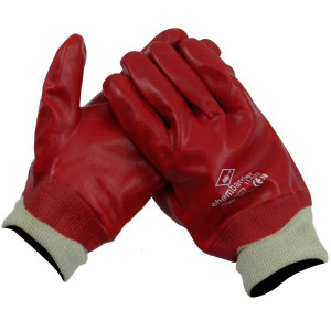 HANDSCHOEN PVC ROOD TRICOTBOORD GESLOTEN RUG HANDSCHOEN PVC ROOD TRICOTBOORD GESLOTEN RUG