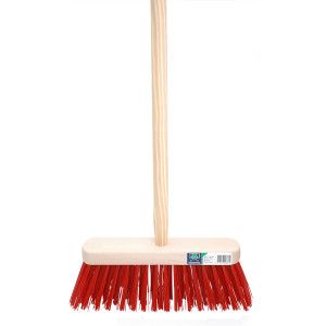 BEZEM FSC 29CM, KUNSTVEZEL ROOD MM MET STEEL 120CM -AKTIE BEZEM FSC 29CM, KUNSTVEZEL ROOD MM MET STEEL 120CM -AKTIE