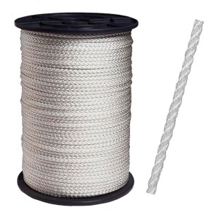 NYLON TOUW WIT, GESLAGEN, 10MM, 220M. NYLON TOUW WIT, GESLAGEN, 10MM, 220M.