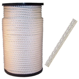 NYLON TOUW WIT, GEVLOCHTEN, 12MM, 100M NYLON TOUW WIT, GEVLOCHTEN, 12MM, 100M