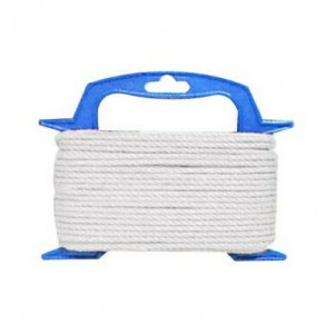 NYLON TOUW WIT, GEVLOCHTEN, 4MM, 20M. NYLON TOUW WIT, GEVLOCHTEN, 4MM, 20M.