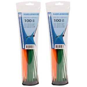 KABELBANDJE -MM- ASSORTIMENT 4 KLEUREN X25 STUKS KABELBANDJE -MM- ASSORTIMENT 4 KLEUREN X25 STUKS