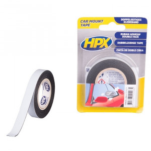 HPX DUBBELZIJDIGE PE BEVESTIGINGSTAPE - ZWART 12MM X 2M HPX DUBBELZIJDIGE PE BEVESTIGINGSTAPE - ZWART 12MM X 2M