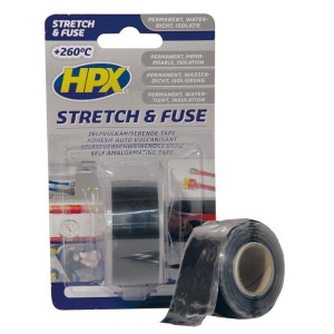STRETCH&FUSE REPARATIETAPE SILICONE ZWART 25MM X 3M. STRETCH&FUSE REPARATIETAPE SILICONE ZWART 25MM X 3M.