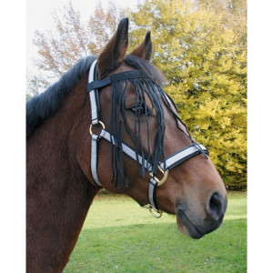 VLIEGENFRONTRIEM NYLON, ZWART, PONY VLIEGENFRONTRIEM NYLON, ZWART, PONY