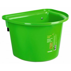 Voerbak met ophanghaken, halfrond, fel-groen 12L Voerbak met ophanghaken, halfrond, fel-groen 12L