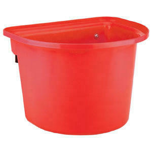 Voerbak met ophanghaken, halfrond, rood 12L Voerbak met ophanghaken, halfrond, rood 12L