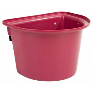 Voerbak met ophanghaken, halfrond, rose 12L Voerbak met ophanghaken, halfrond, rose 12L