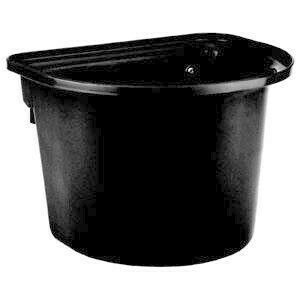 Voerbak met ophanghaken, halfrond, zwart 12L Voerbak met ophanghaken, halfrond, zwart 12L