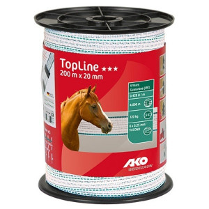 AKO TOPLINE SCHRIKLINT WIT/PETROL 2CM-200M AKO TOPLINE SCHRIKLINT WIT/PETROL 2CM-200M