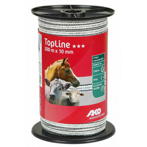 AKO TOPLINE SCHRIKLINT WIT/ZWART 1CM - 200M AKO TOPLINE SCHRIKLINT WIT/ZWART 1CM - 200M