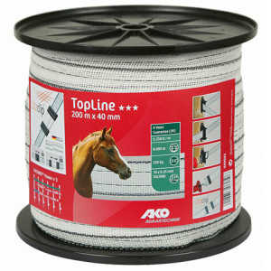 AKO TOPLINE SCHRIKLINT WIT/ZWART 4CM-200M AKO TOPLINE SCHRIKLINT WIT/ZWART 4CM-200M