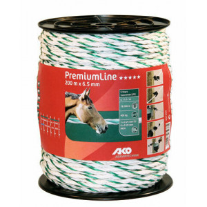 AKO PREMIUMLINE SCHRIKKOORD WIT/GROEN 6.5MM - 200M AKO PREMIUMLINE SCHRIKKOORD WIT/GROEN 6.5MM - 200M